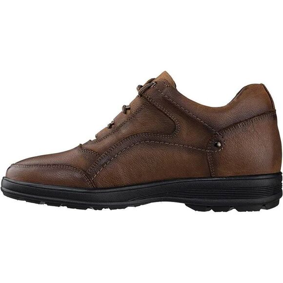 CALTO Brown Leather Casual Invisible Height +2.8 In. Elevator Shoes NWT - Picture 3 of 8